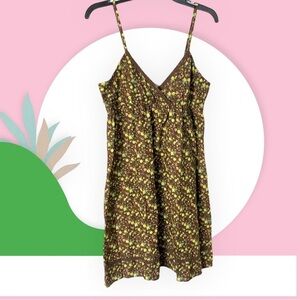 L.e.i. Brown Floral Cotton Sundress, Large (Probably Juniors)
